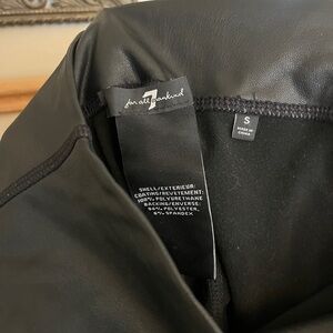 7 For All Mankind Black Leather Leggings